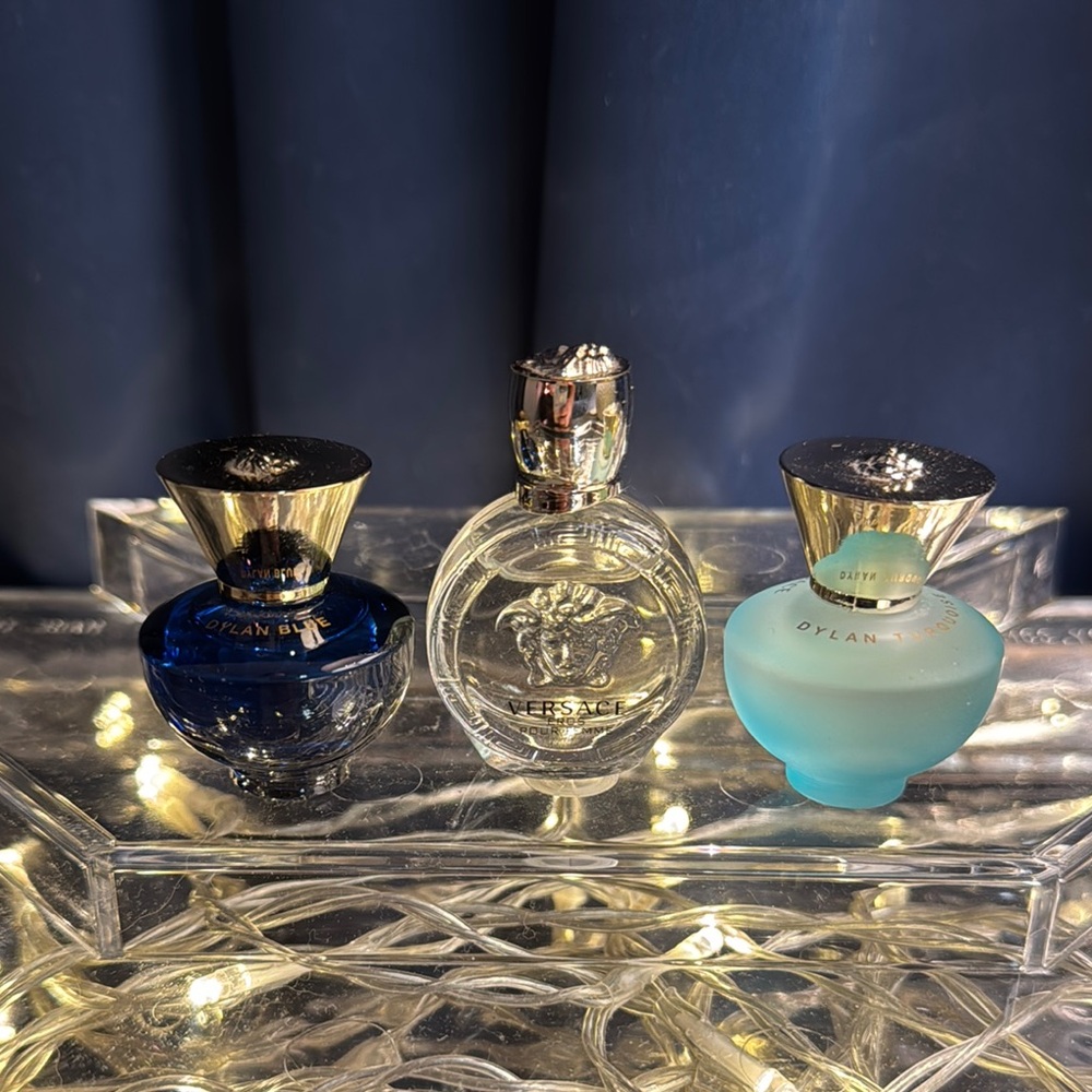 Mini Versace Dylan Blue, Dylan Turquoise and Pour Femme Perfume Set